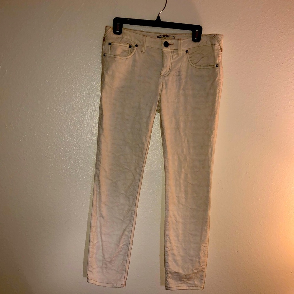 Free People size 29 , cream with taupe stitching, low rise.